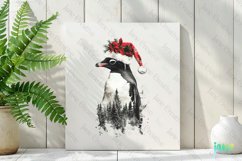 Double Exposure Christmas Penguin Clipart Product Image 2