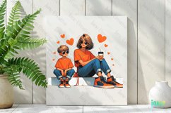 Stylish Mom And Child Clipart Product Image 2