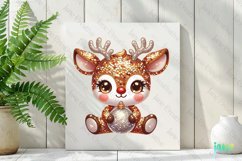 Sparkling Christmas Reindeer Character Clipart Product Image 2