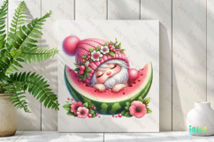 Spring Gnome Watermelon Garden Clipart Product Image 2