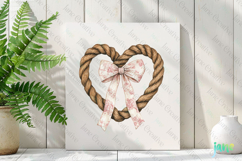 Pink Chinoiserie Cowgirl Heart Shaped Rope Clipart Product Image 3
