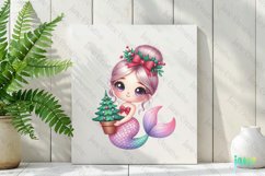 Pastel Christmas Mermaid Clipart Product Image 2