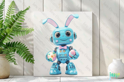 Cute Easter Robot Sublimation Clipart Product Image 2