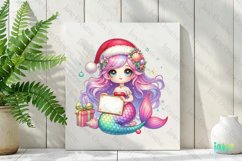 Pastel Christmas Mermaid Clipart Product Image 2