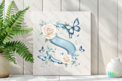 Watercolor Floral Butterflies Letter S Product Image 3