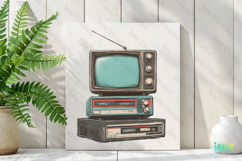 Retro Television Set Sublimation Clipart Product Image 2