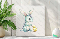 Baby Dragon With Bunny Ears Sublimation Clipart Product Image 2