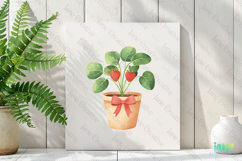 Gardening Girl Strawberry Pot Sublimation Clipart Product Image 2