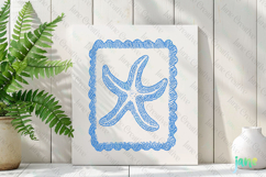 Coquette Coastal Summer Starfish Frame Clipart Product Image 2