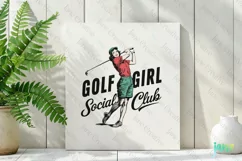 Golf Girl Social Club Retro Golf Clipart Product Image 2