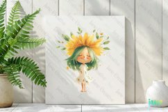 Whimsical Floral Child Clipart Product Image 2