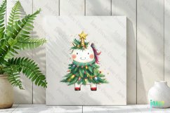 Unicorn Wrapped In Christmas Tree Clipart Product Image 2