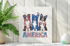 Patriotic Trio Dogs Sublimation Clipart Product Image 2