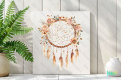 Boho Spring Floral Dreamcatcher Sublimation Clipart Product Image 2