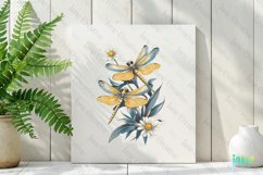 Dragonfly And Flowers Tatoo Clipart Product Image 2