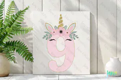 9th Birthday Girl Unicorn Number Clipart Product Image 2