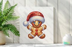 Sparkling Christmas Gingerbread Man Character Clipart Product Image 2