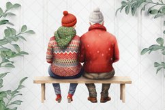 Winter Old Couple In Love Sublimation Clipart Product Image 1