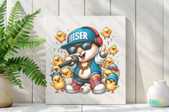 Retro Easter Bunny Sublimation Clipart Product Image 2
