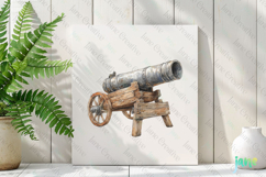 Watercolor Pirate Cannon Clipart Product Image 3