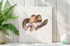 Pink Chinoiserie Cowgirl Hat Clipart Product Image 2