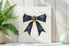 Blue And Gold Christmas Bow Clipart Product Image 2