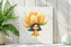 Whimsical Floral Child Clipart Product Image 2