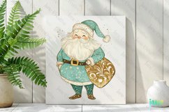 Gold And Mint Christmas Santa Claus Clipart Product Image 2