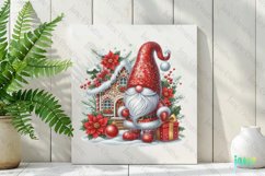 Sparkling Christmas Gnome And Gingerbread Home Clipart Product Image 2
