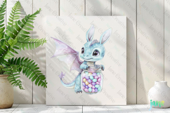 Baby Dragon With Bunny Ears Sublimation Clipart Product Image 2