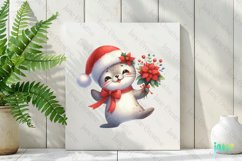 Christmas Seal And Poinsettia Clipart Product Image 2