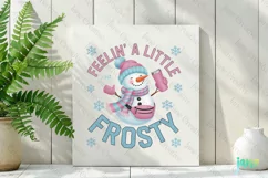 Retro Pink Christmas Feelin A Little Frosty Clipart Product Image 2
