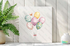 Easter Party Balloons Sublimation Clipart Product Image 2