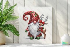 Sparkling Christmas Gnome And Reindeer Clipart Product Image 2