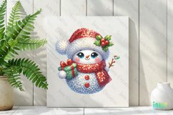 Sparkling Christmas Snowman Character Clipart Product Image 2
