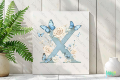 Watercolor Floral Butterflies Letter X Product Image 3