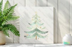 Gold And Mint Christmas Tree Clipart Product Image 2