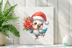 Christmas Parrot And Poinsettia Clipart Product Image 2