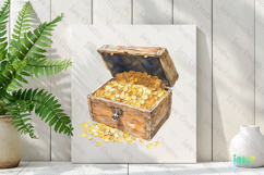 Watercolor Pirate Treasure Clipart Product Image 3