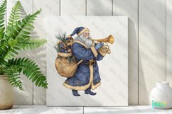 Blue And Gold Christmas Santa Clipart Product Image 2