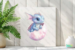 Baby Dragon With Bunny Ears Sublimation Clipart Product Image 2
