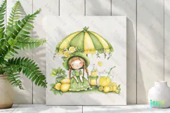Watercolor Lemon Girl Clipart PNG File Product Image 3