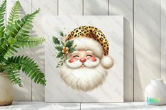 Glitter Leopard Christmas Santa Claus Clipart Product Image 2