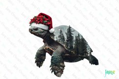 Double Exposure Christmas Turtle Clipart Product Image 1