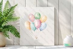 Easter Party Balloons Sublimation Clipart Product Image 2