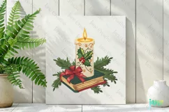Embroidered Christmas Candle And Book PNG Clipart Product Image 2