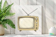 Retro Television Set Sublimation Clipart Product Image 2