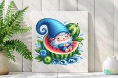 Spring Gnome Watermelon Garden Clipart Product Image 2
