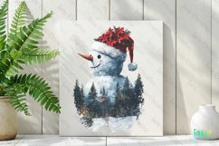 Double Exposure Christmas Snowman Clipart Product Image 2
