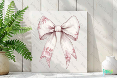 Pink Chinoiserie Cowgirl Bow Clipart Product Image 2